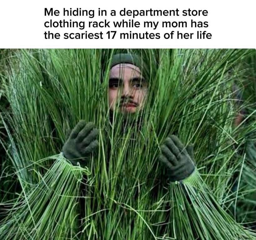 me hiding in departmental store