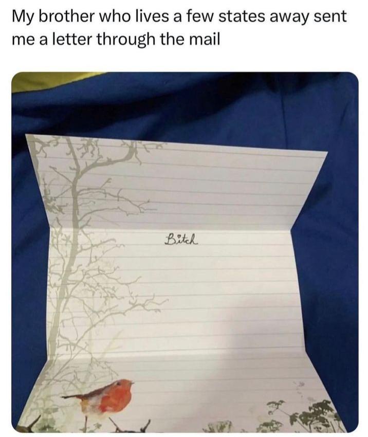 sent me a letter