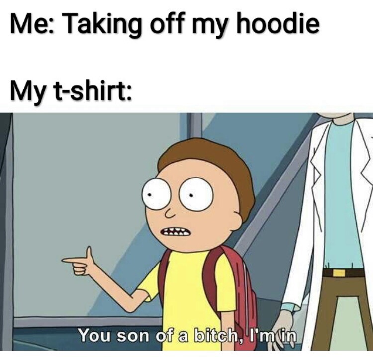 taking off my hoodie