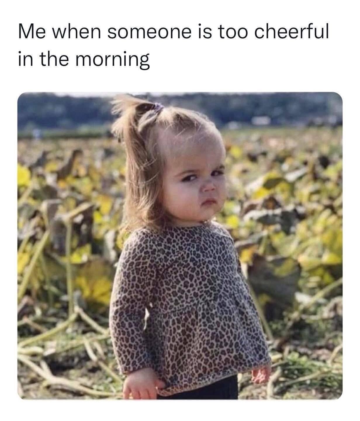 too cheerful in morning