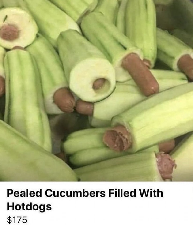 Pealed cucumbers