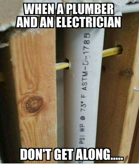 Plumber and electrician dont get along