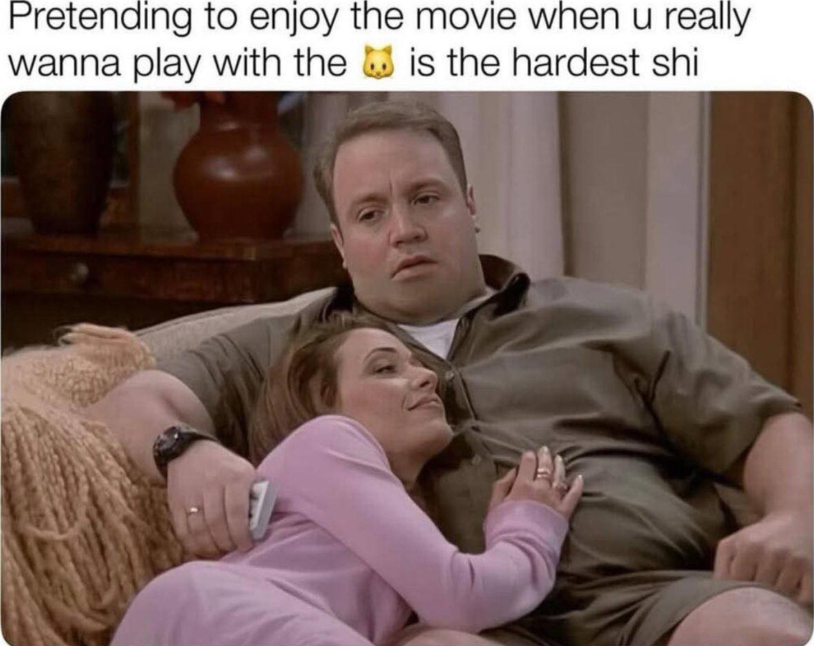 Pretending to enjoy the movie