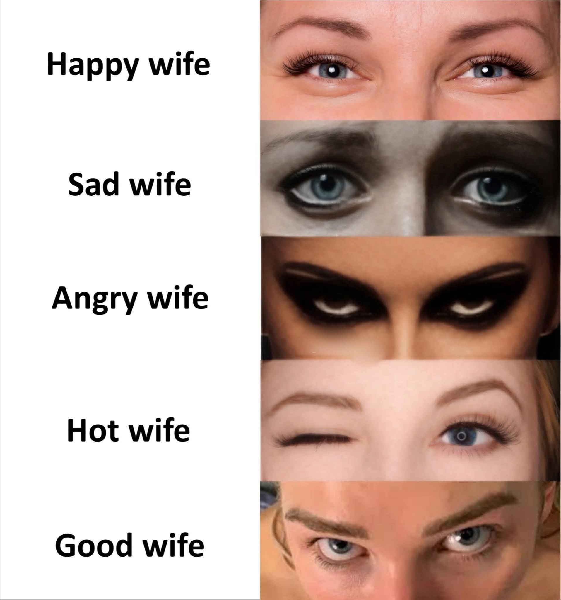 happy wife vs sad wife