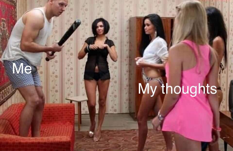 35 Slightly Inappropriate Memes That Still Passed the Vibe Check 36 me vs my thaughts