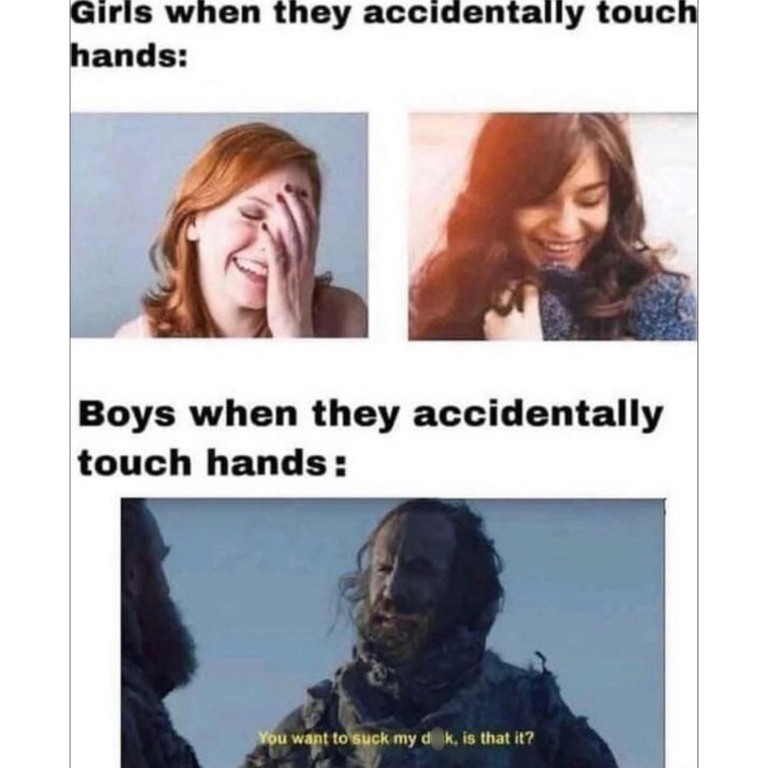 20 Memes That Are Smooth, Subtle, and Slightly Sus 5 Girls when accidentally touch hands