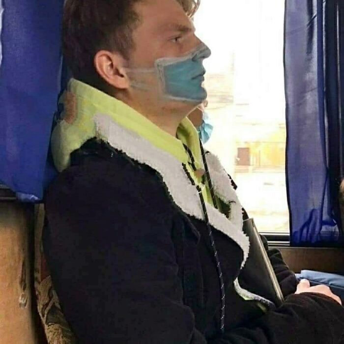 20 Cursed Photos That’ll Break Your Brain in Under 10 Seconds 7 drawn mask
