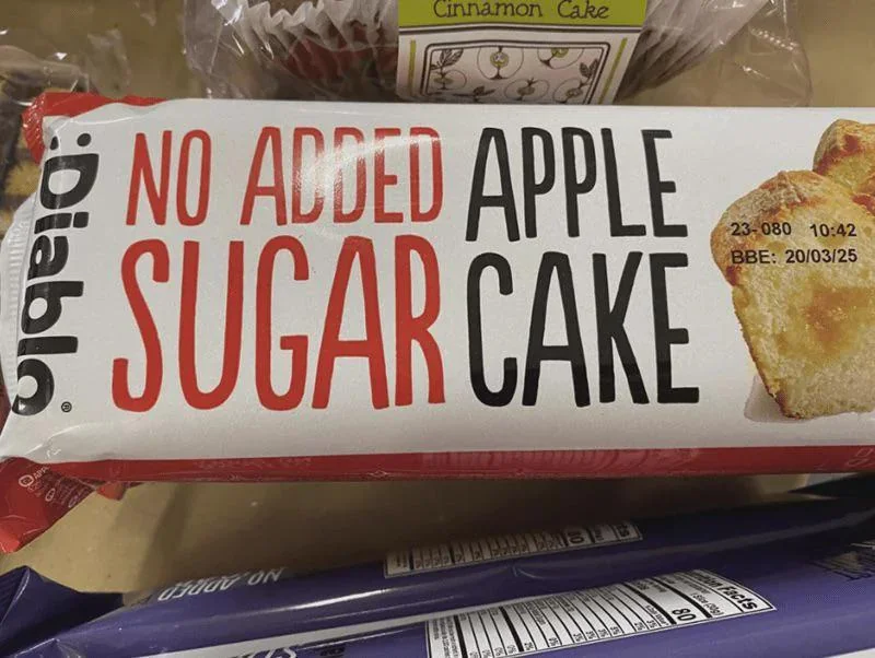 35 Epic Sign Fails That Took a Wildly Wrong Turn! 35 NO ADDED APPLE SUGAR CAKE