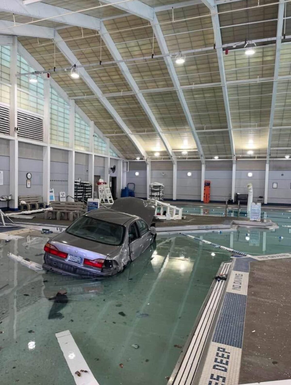 Car in pool