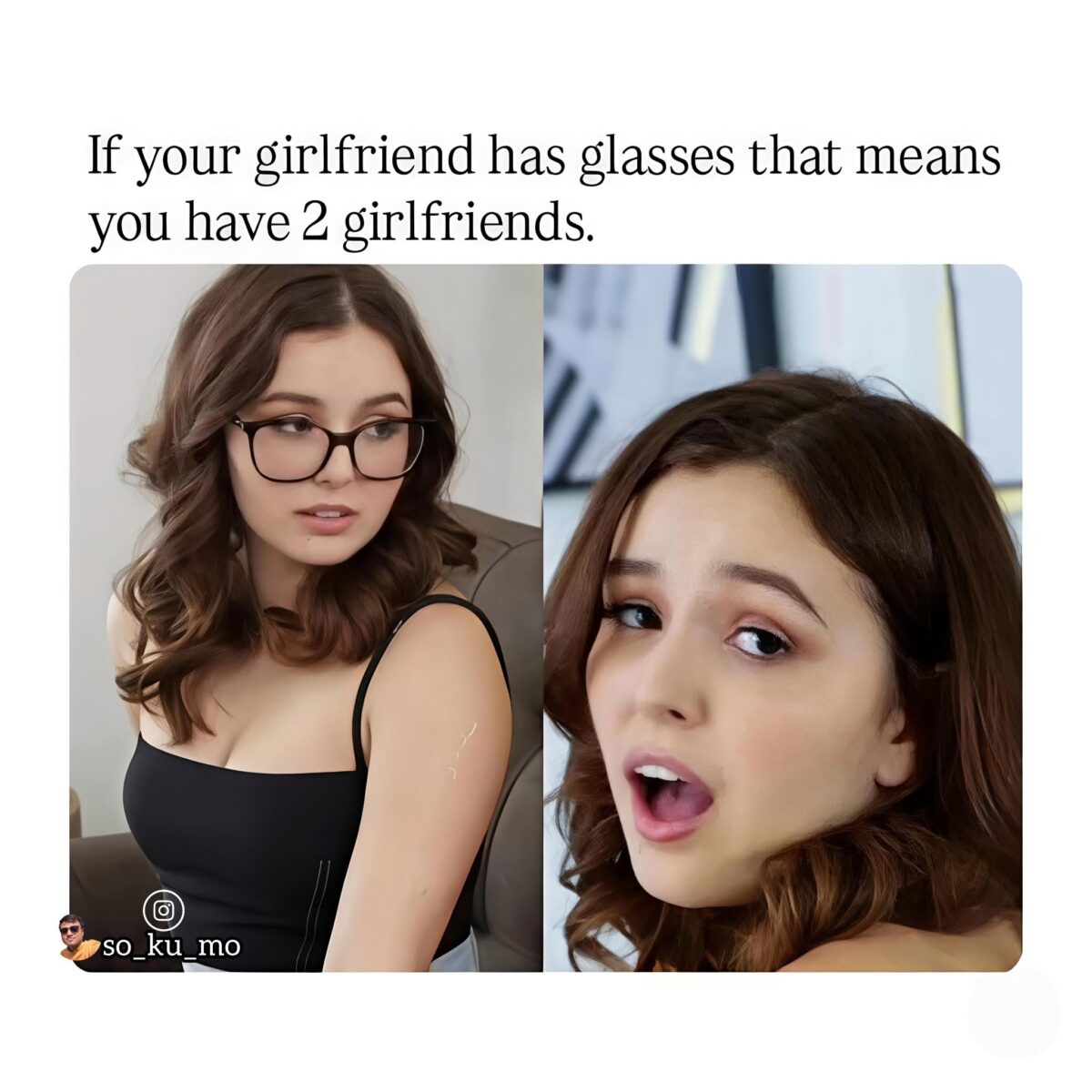 gf has glasses